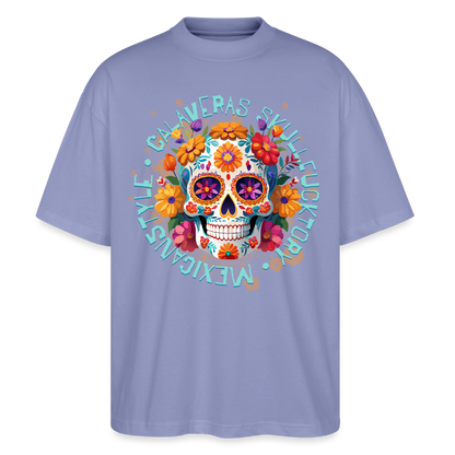 Sugar Skull Blumen – Oversized Unisex Bio T-Shirt - Violett