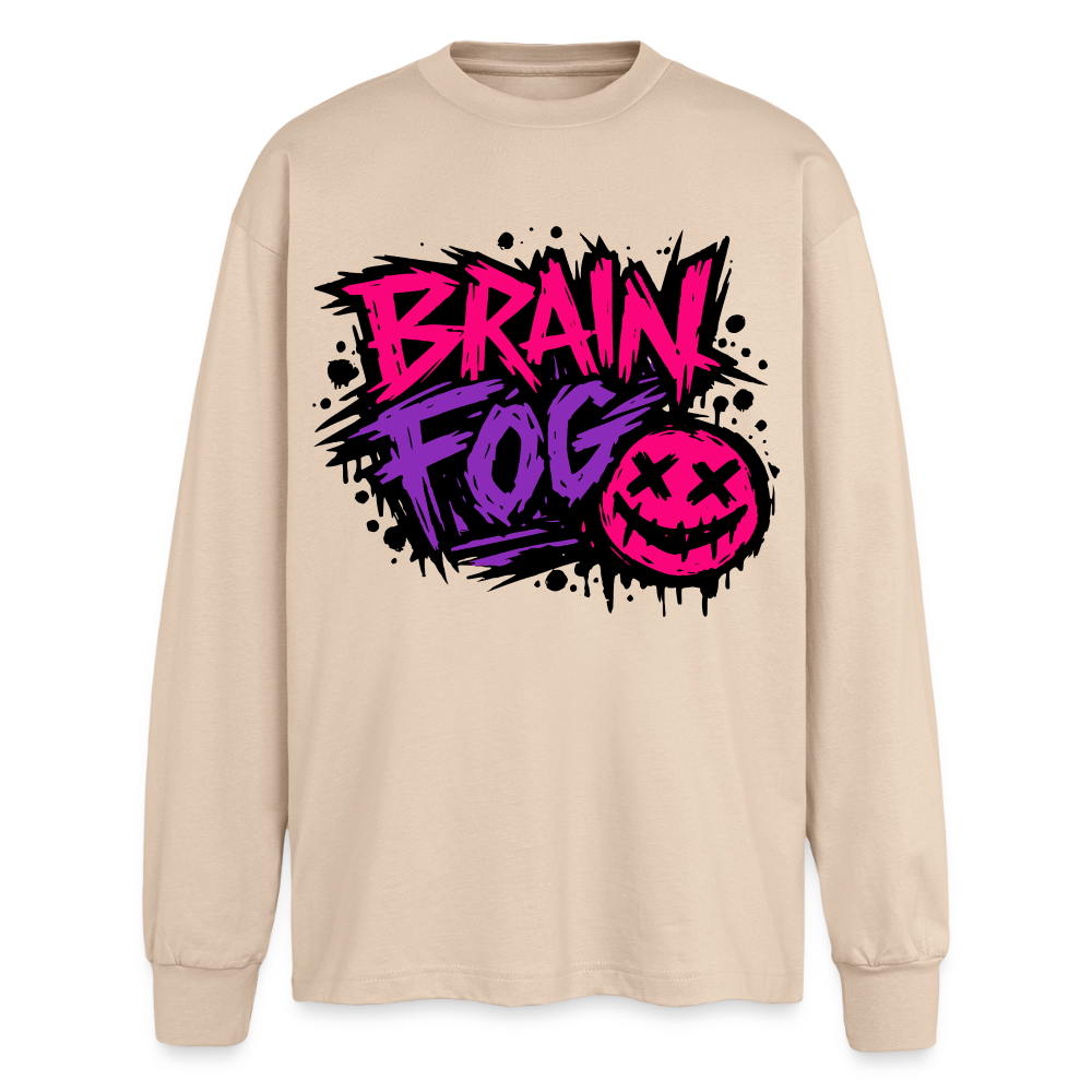 Brain Fog Design – Oversized Langarmshirt - Sand