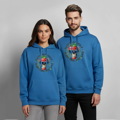Strawberry Skull Design – Oversized Unisex Hoodie - Achtsames Blau
