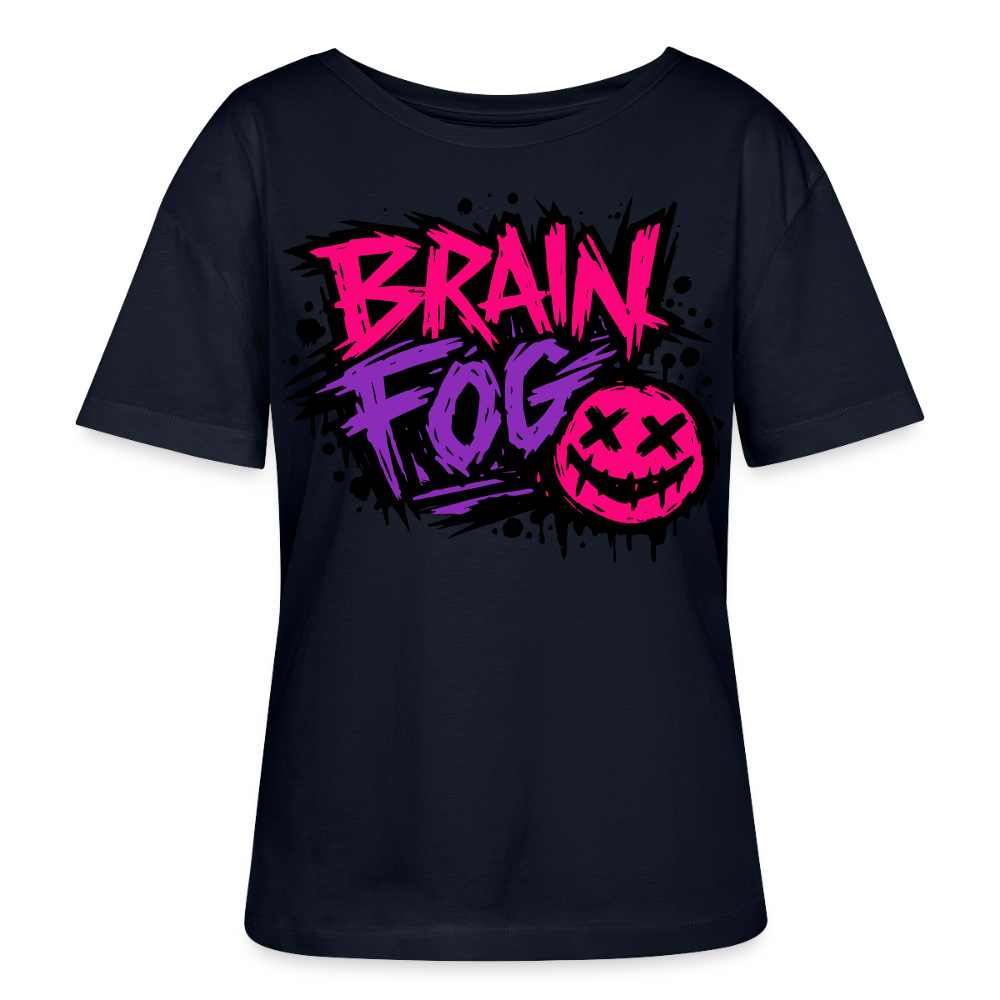 Brain Fog design – Rundhals Frauen Bio-T-Shirt - Navy
