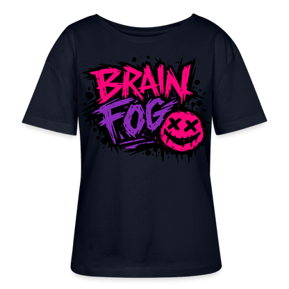 Brain Fog design – Rundhals Frauen Bio-T-Shirt - Navy