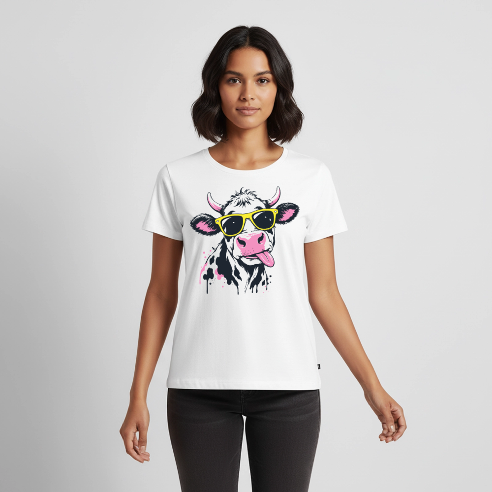 Street Cow Design – Frauen Premium T-Shirt - Weiß