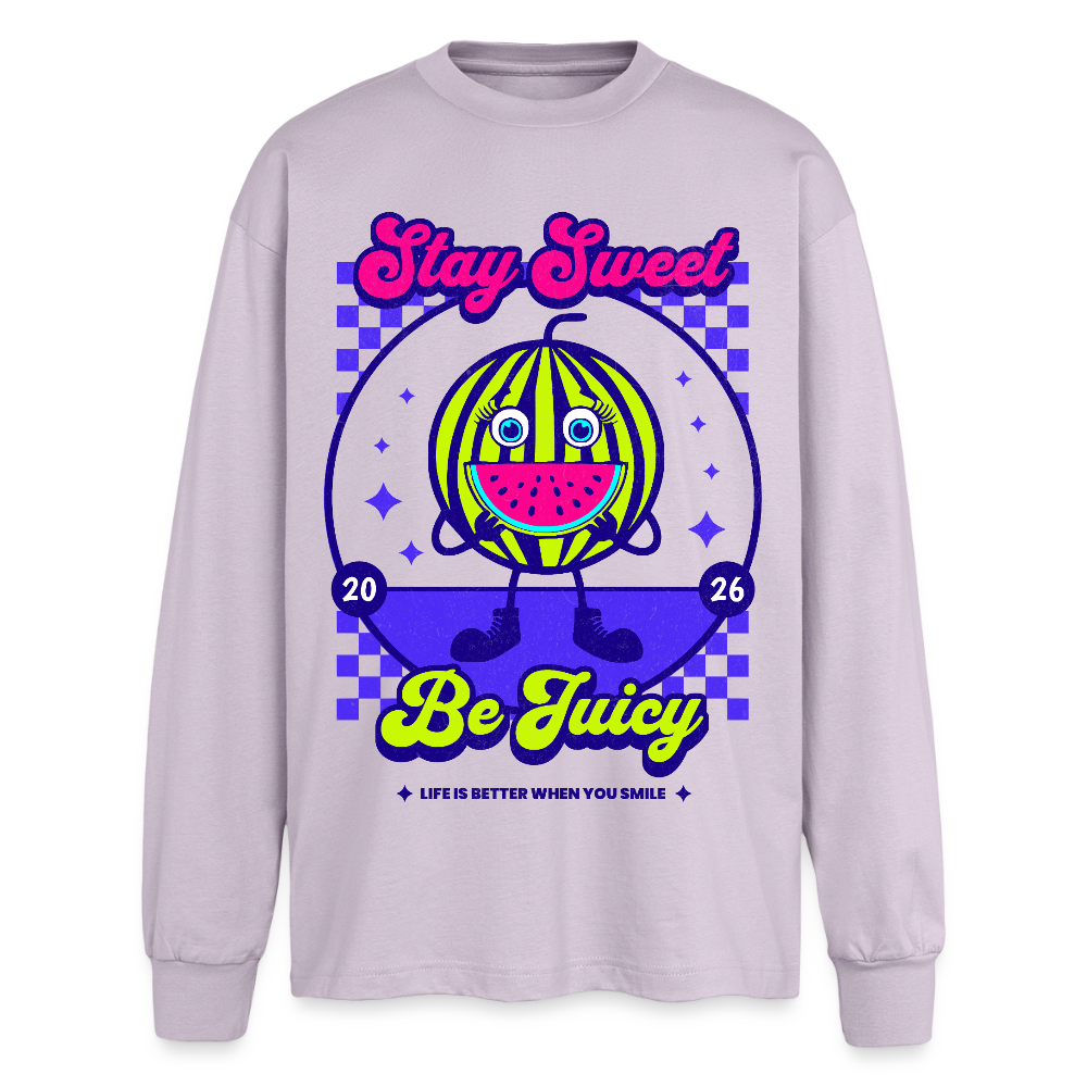 Stay Sweet Design – Oversized Langarmshirt - verblasstes Lila