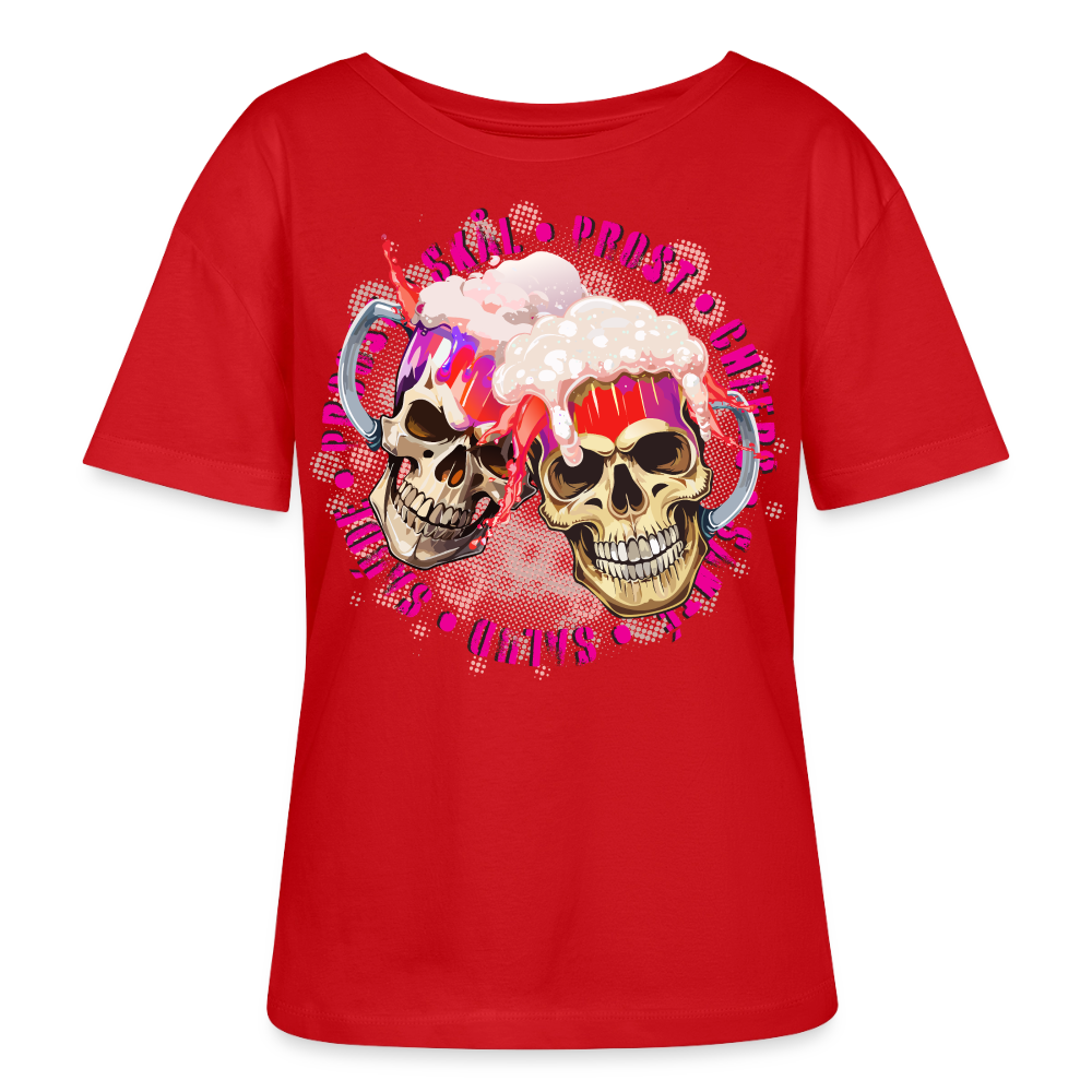 Party Skull Design Pink – Rundhals Frauen Bio-T-Shirt - Rot
