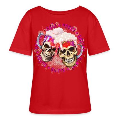 Party Skull Design Pink – Rundhals Frauen Bio-T-Shirt - Rot