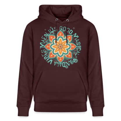 Mandala türkis Design – Unisex Bio-Hoodie - Maroon