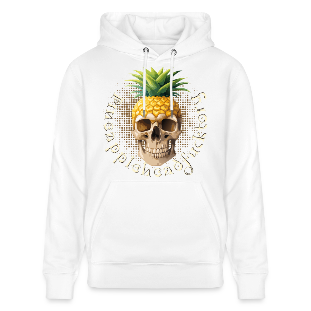 Pineapple Skull Design - Unisex Bio-Hoodie - Weiß