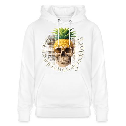 Pineapple Skull Design - Unisex Bio-Hoodie - Weiß