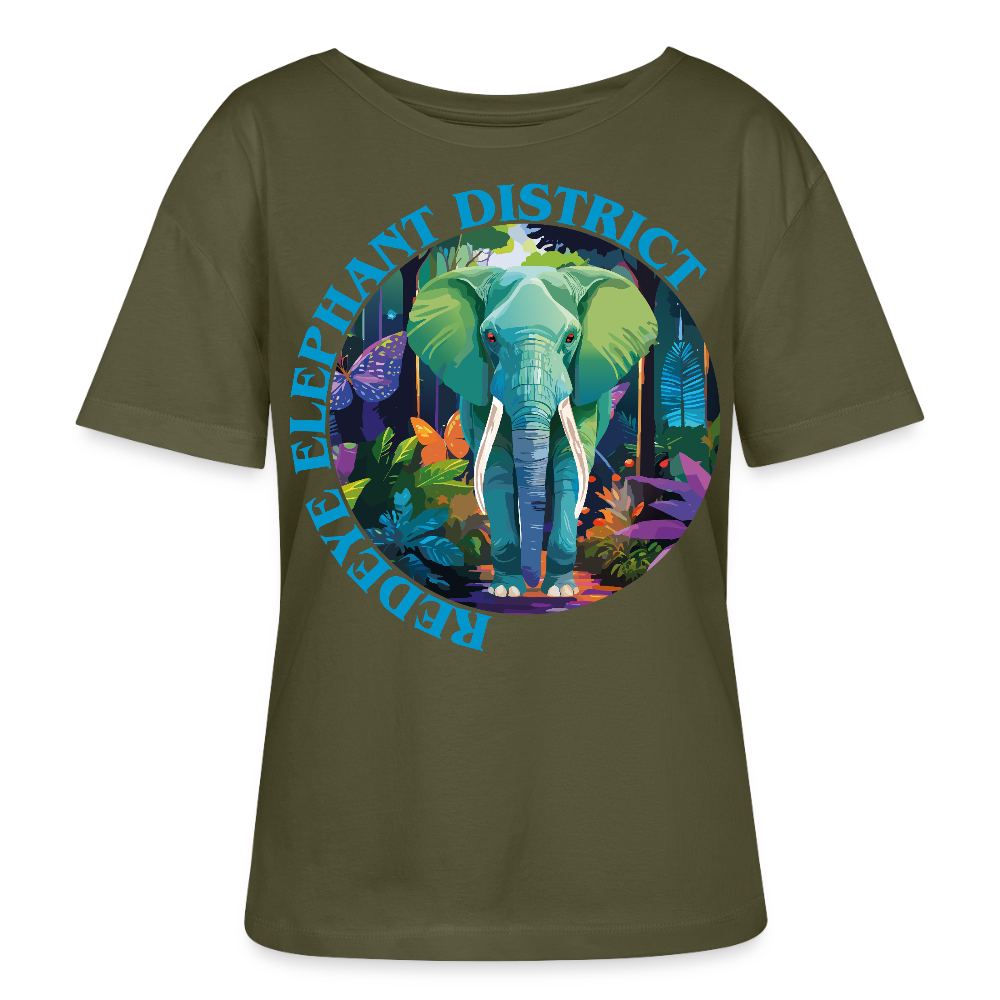 Elephant Design – Rundhals Frauen Bio-T-Shirt - Khaki