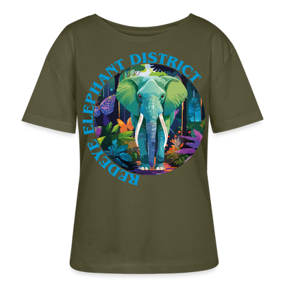Elephant Design – Rundhals Frauen Bio-T-Shirt - Khaki