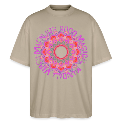 Mandala Pink Design – Oversized Unisex Bio T-Shirt - Steingrau