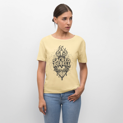 Sacred Rebell Design – Rundhals Frauen Bio-T-Shirt - Creme
