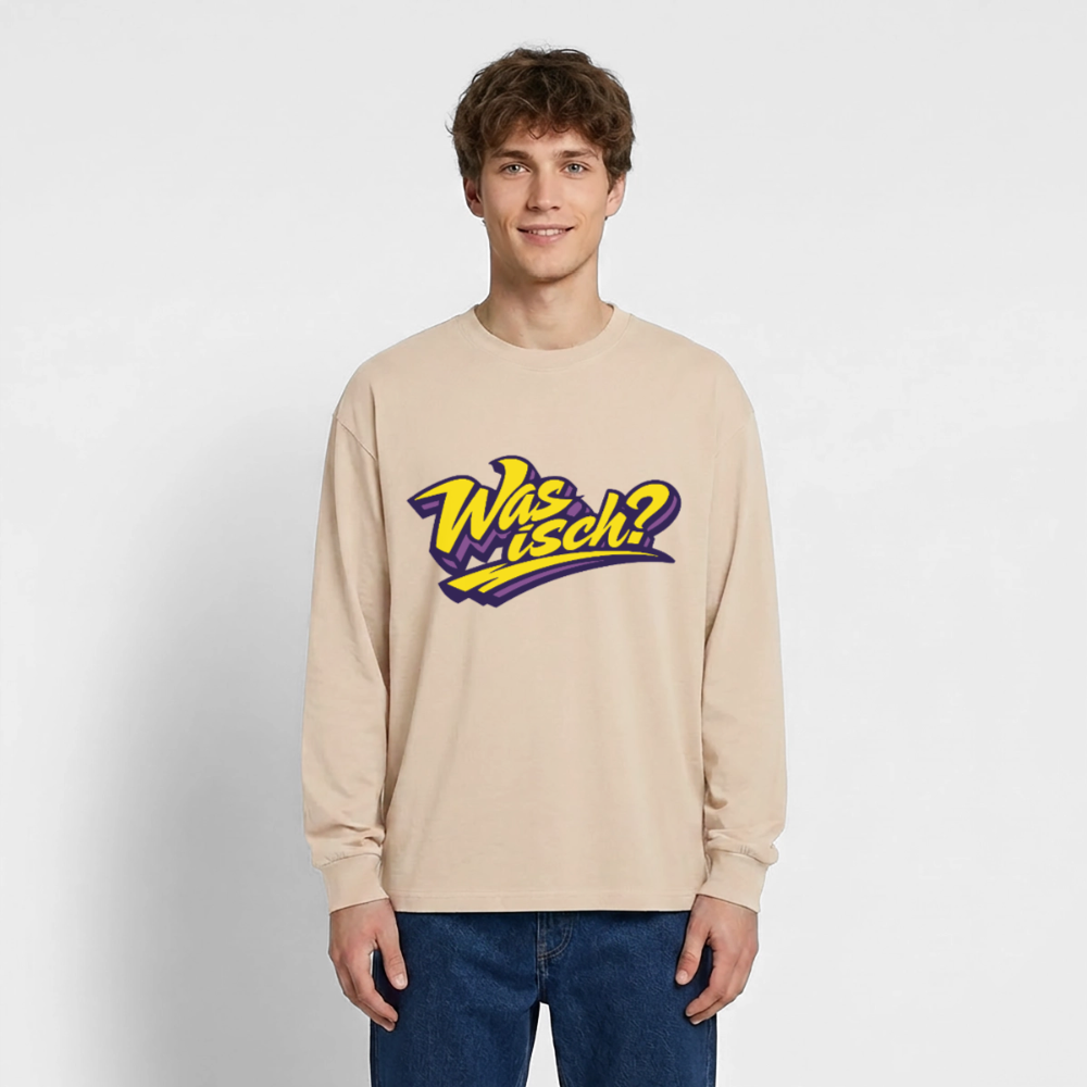 Was isch? Design – Oversized Langarmshirt - Sand
