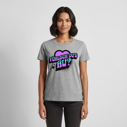 Fühlsch du‘s au Design – Frauen Premium T-Shirt - Grau meliert