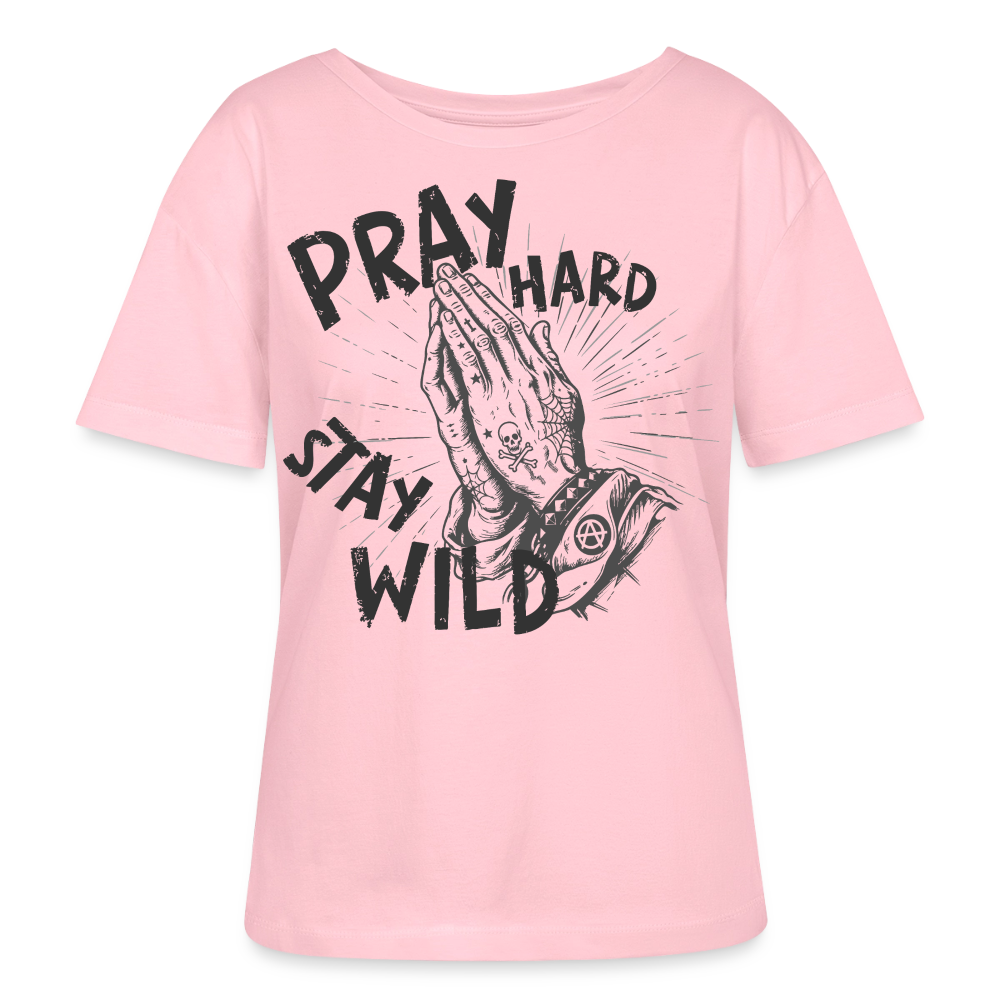 Play Hard Design –  Rundhals Frauen Bio-T-Shirt - Hellrosa