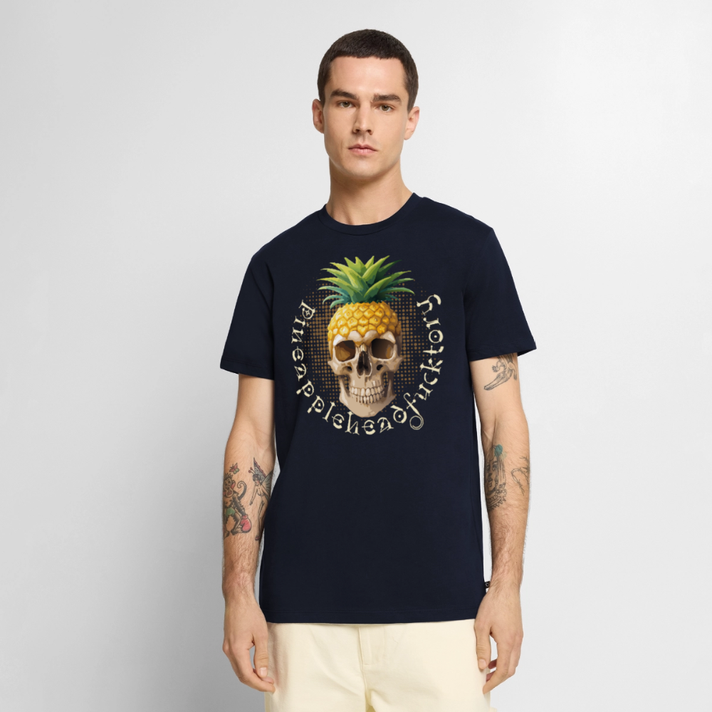 Pineapple Skull Design - Männer Premium T-Shirt - Navy