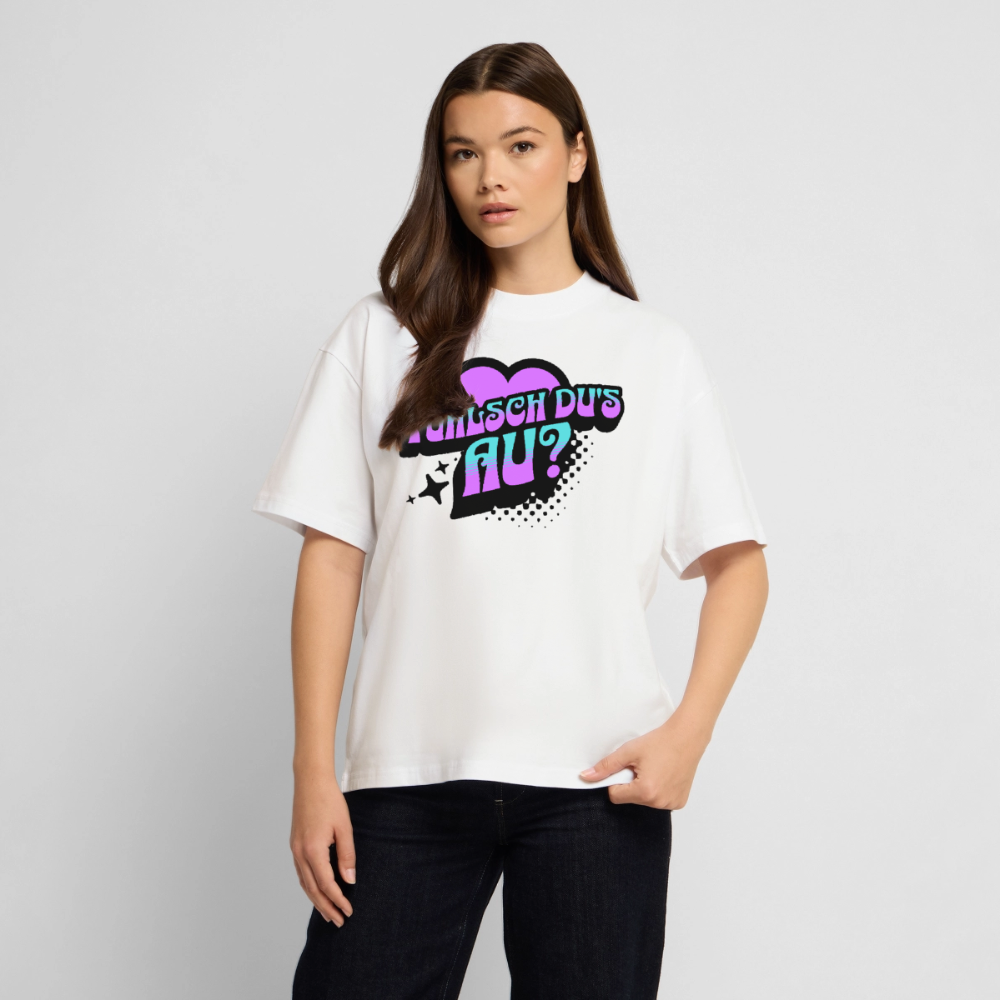 Fühlsch du‘s au Design – Oversized Unisex Bio T-Shirt - Weiß