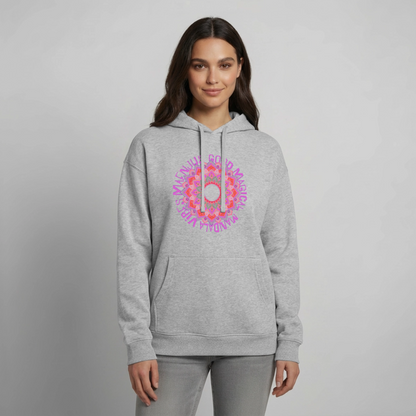 Mandala Pink Design – Oversized Unisex Hoodie - Grau meliert