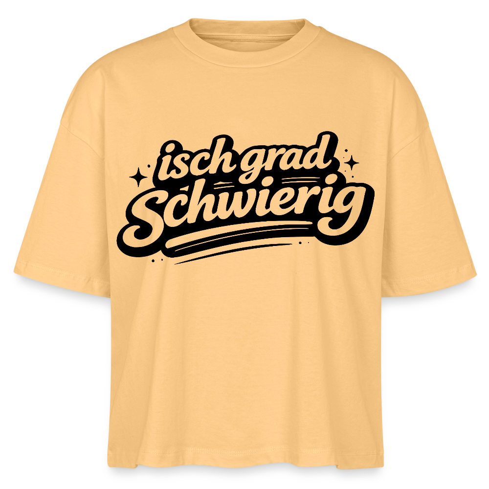 isch grad schwierig Design – Frauen Boxy Bio-T-Shirt - Mispel