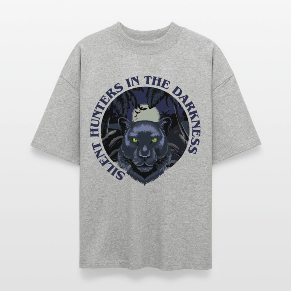 Silent Hunter Design – Oversized Unisex Bio T-Shirt - Grau meliert