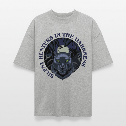 Silent Hunter Design – Oversized Unisex Bio T-Shirt - Grau meliert