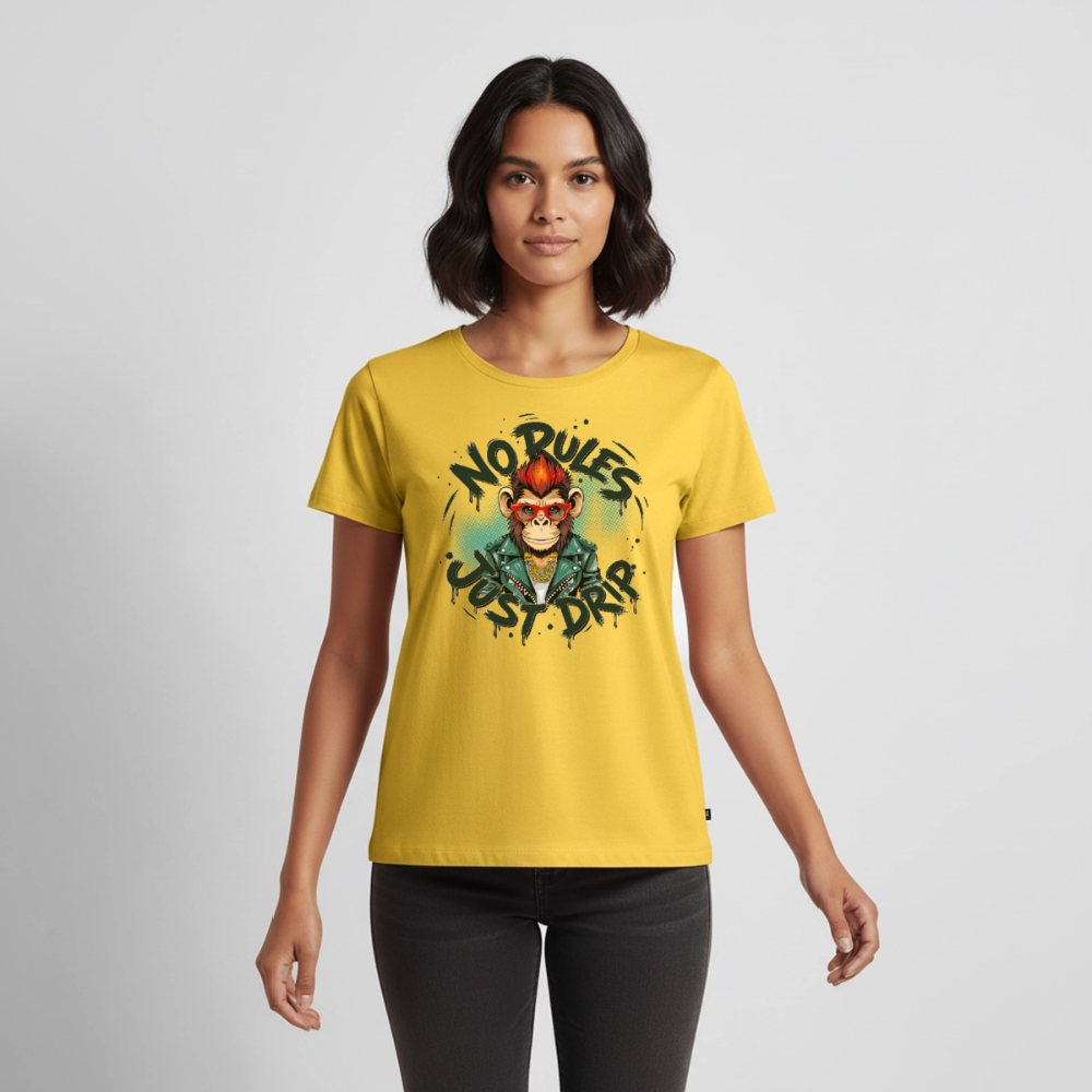 Monkey No Rules Design – Frauen Premium T-Shirt - Sonnengelb