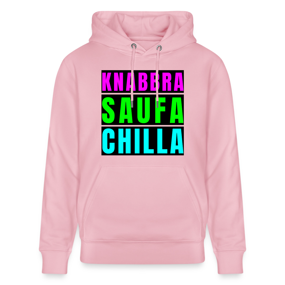 Knabbra Saufa Chilla Design – Unisex Bio-Hoodie - Hellrosa