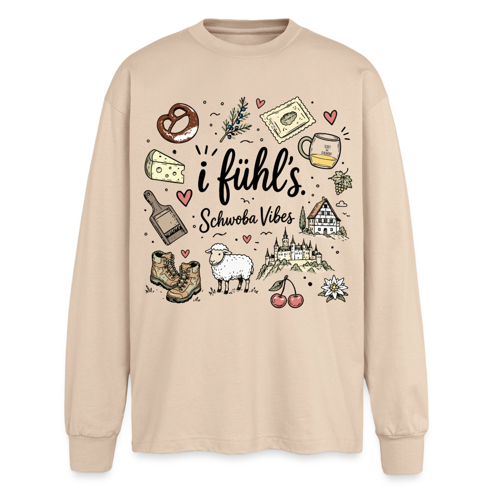 Alb Liebe Design – Oversized Langarmshirt - Sand