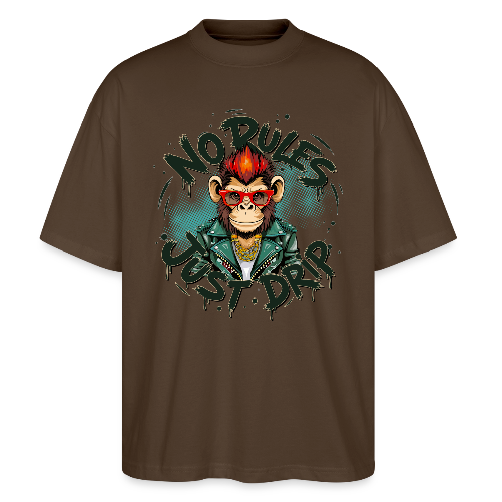 Monkey No Rules Design – Unisex Bio T-Shirt - Dunkelbraun