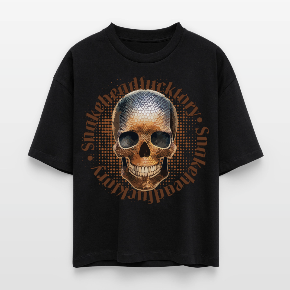 Snake Skull Design – Frauen Boxy Bio-T-Shirt - Schwarz