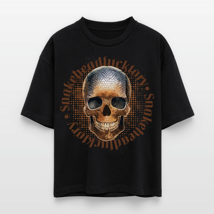 Snake Skull Design – Frauen Boxy Bio-T-Shirt - Schwarz
