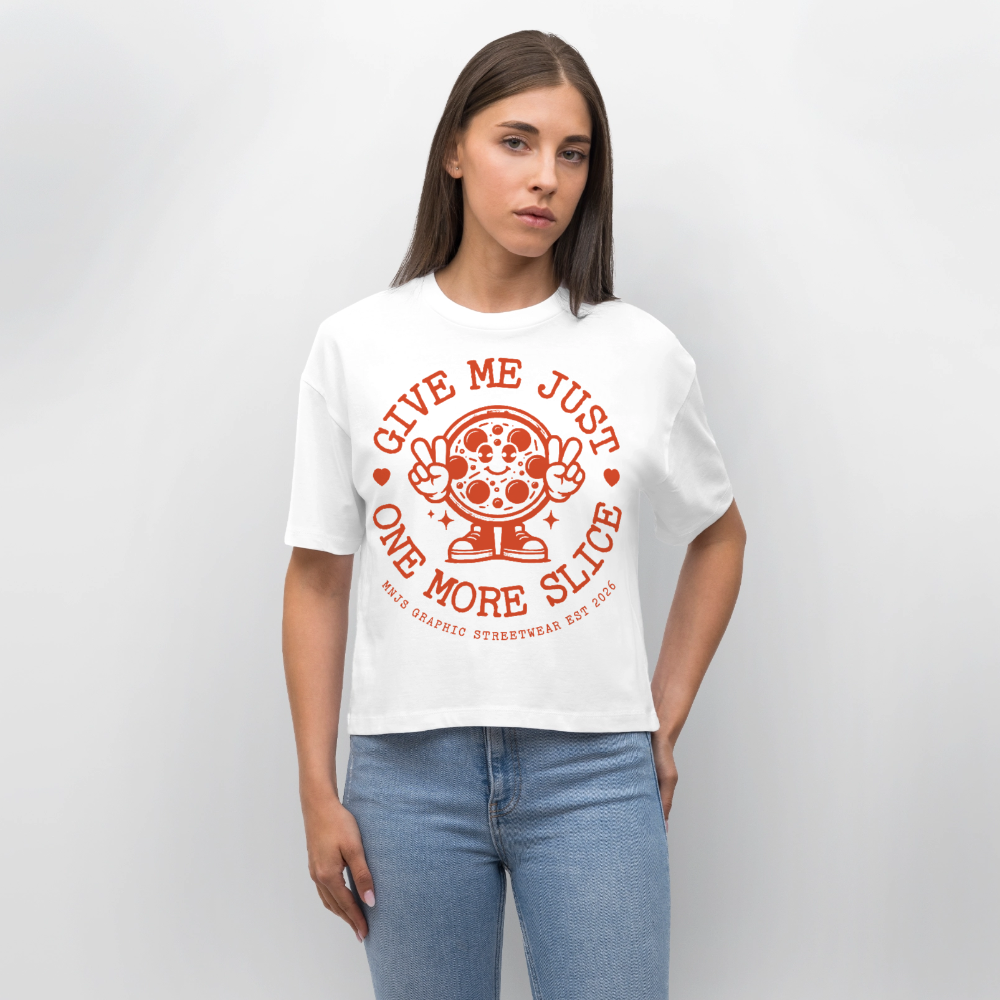 Pizza Design – Frauen Boxy Bio-T-Shirt - Weiß