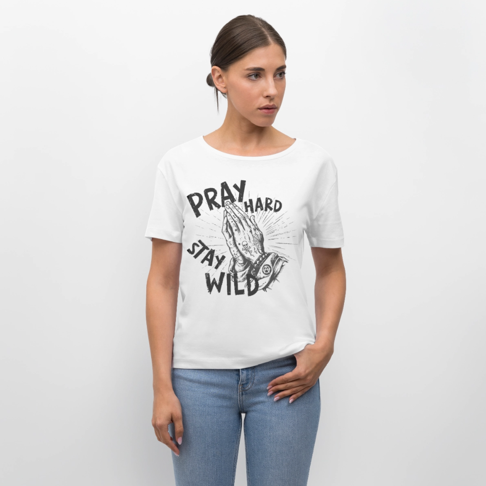 Play Hard Design –  Rundhals Frauen Bio-T-Shirt - Weiß
