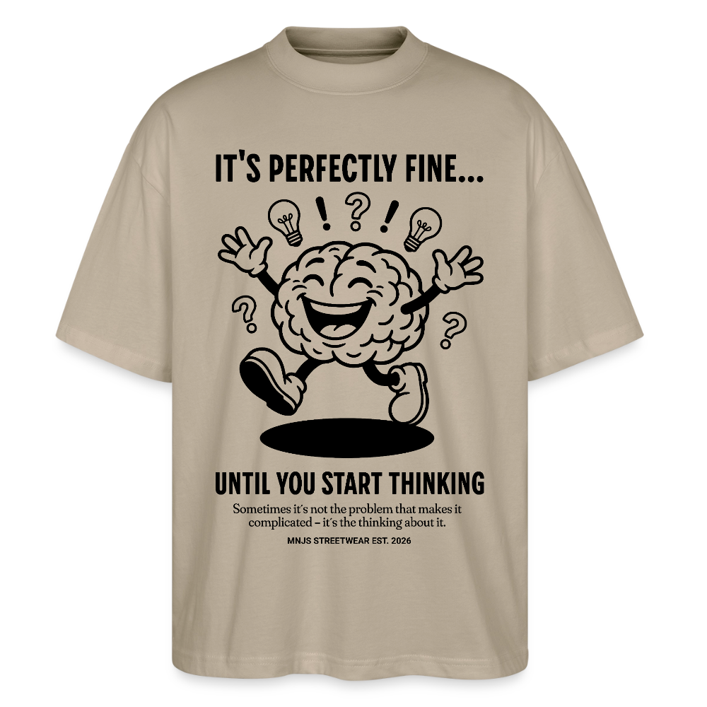 Brain Design – Oversized Unisex Bio T-Shirt - Steingrau
