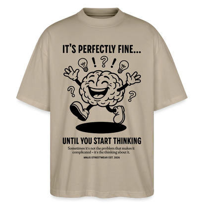 Brain Design – Oversized Unisex Bio T-Shirt - Steingrau