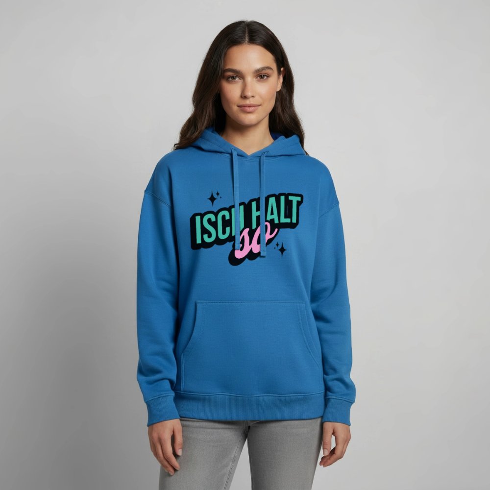 Isch halt so Design – Oversized Unisex Hoodie - Achtsames Blau