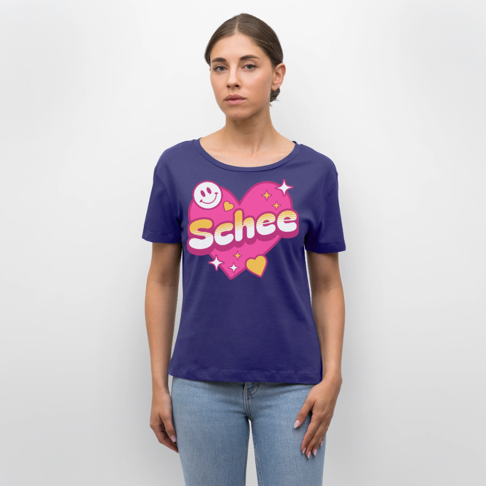 Schnee Design – Rundhals Frauen Bio-T-Shirt - Dämmerung