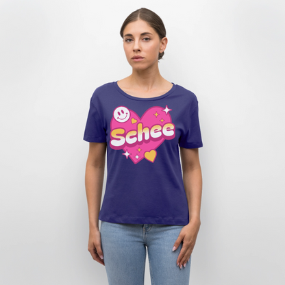 Schnee Design – Rundhals Frauen Bio-T-Shirt - Dämmerung