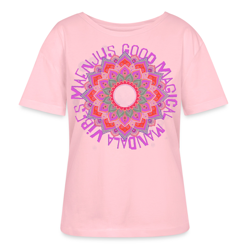 Mandala Pink Design – Rundhals Frauen Bio-T-Shirt - Hellrosa