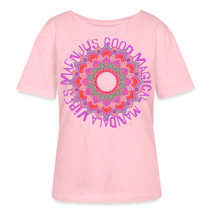 Mandala Pink Design – Rundhals Frauen Bio-T-Shirt - Hellrosa