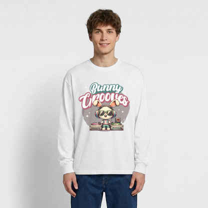 Bunny Grooves Design – Oversized Langarmshirt - Weiß