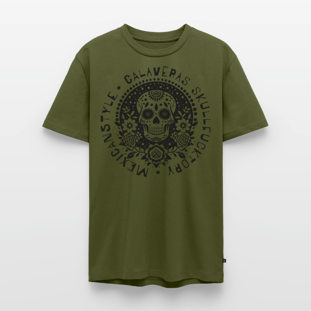 Sugar Skull Black Design - Männer Premium T-Shirt - Khaki