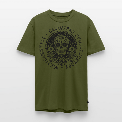 Sugar Skull Black Design - Männer Premium T-Shirt - Khaki