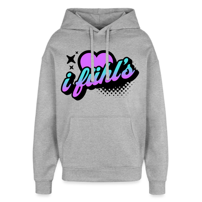 i fühl‘s Design – Oversized Unisex Hoodie - Grau meliert