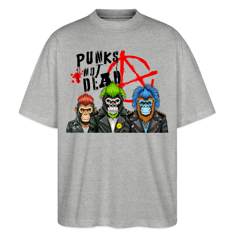 Punks Not Dead Design – Oversized Unisex Bio T-Shirt - Grau meliert