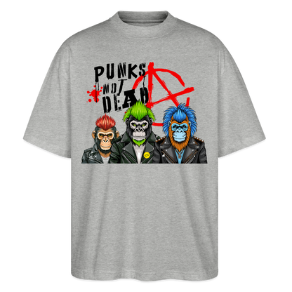 Punks Not Dead Design – Oversized Unisex Bio T-Shirt - Grau meliert