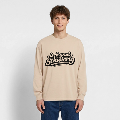 isch grad schwierig Design – Oversized Langarmshirt - Sand