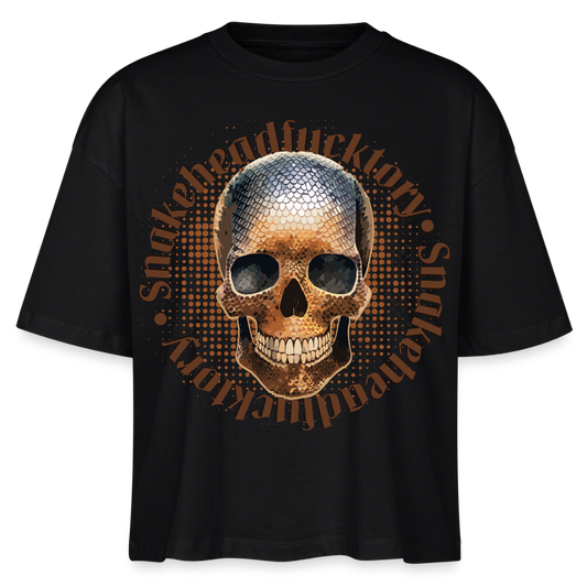 Snake Skull Design – Frauen Boxy Bio-T-Shirt - Schwarz
