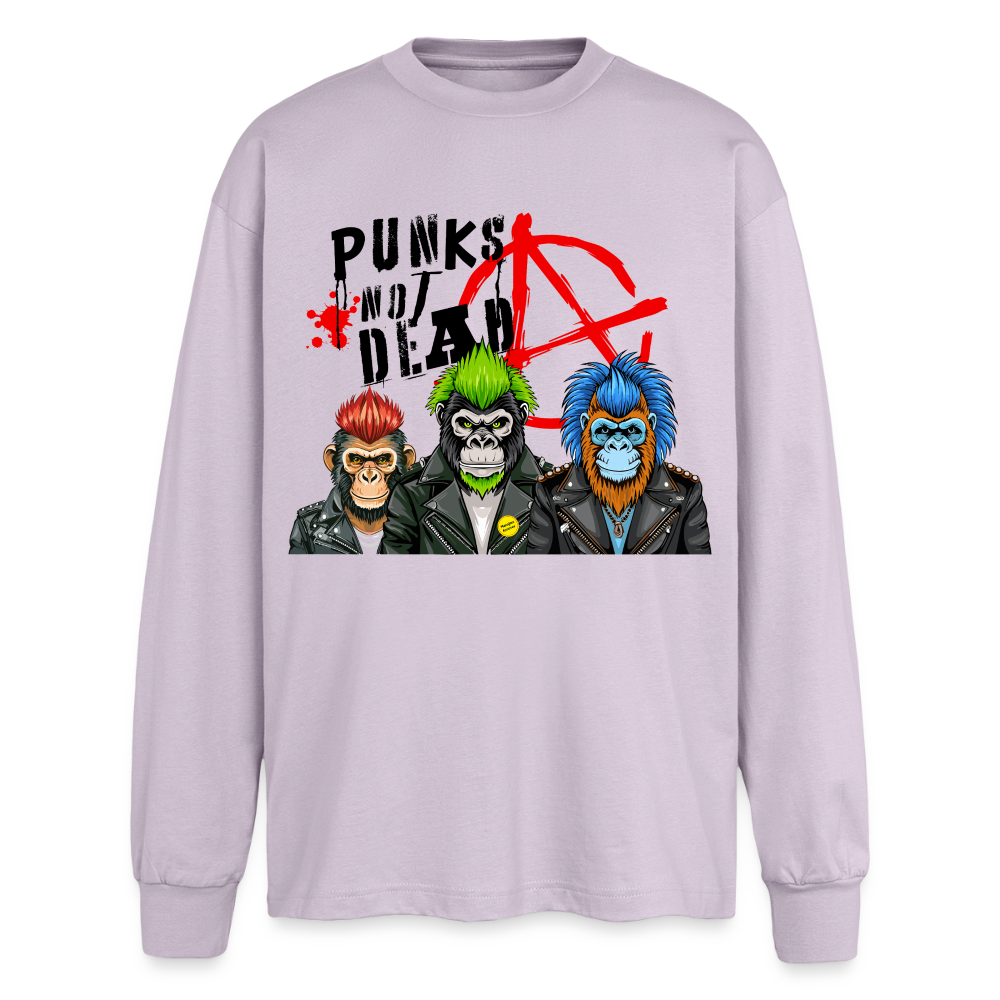 Punks Not Dead Design – Oversized Langarmshirt - verblasstes Lila