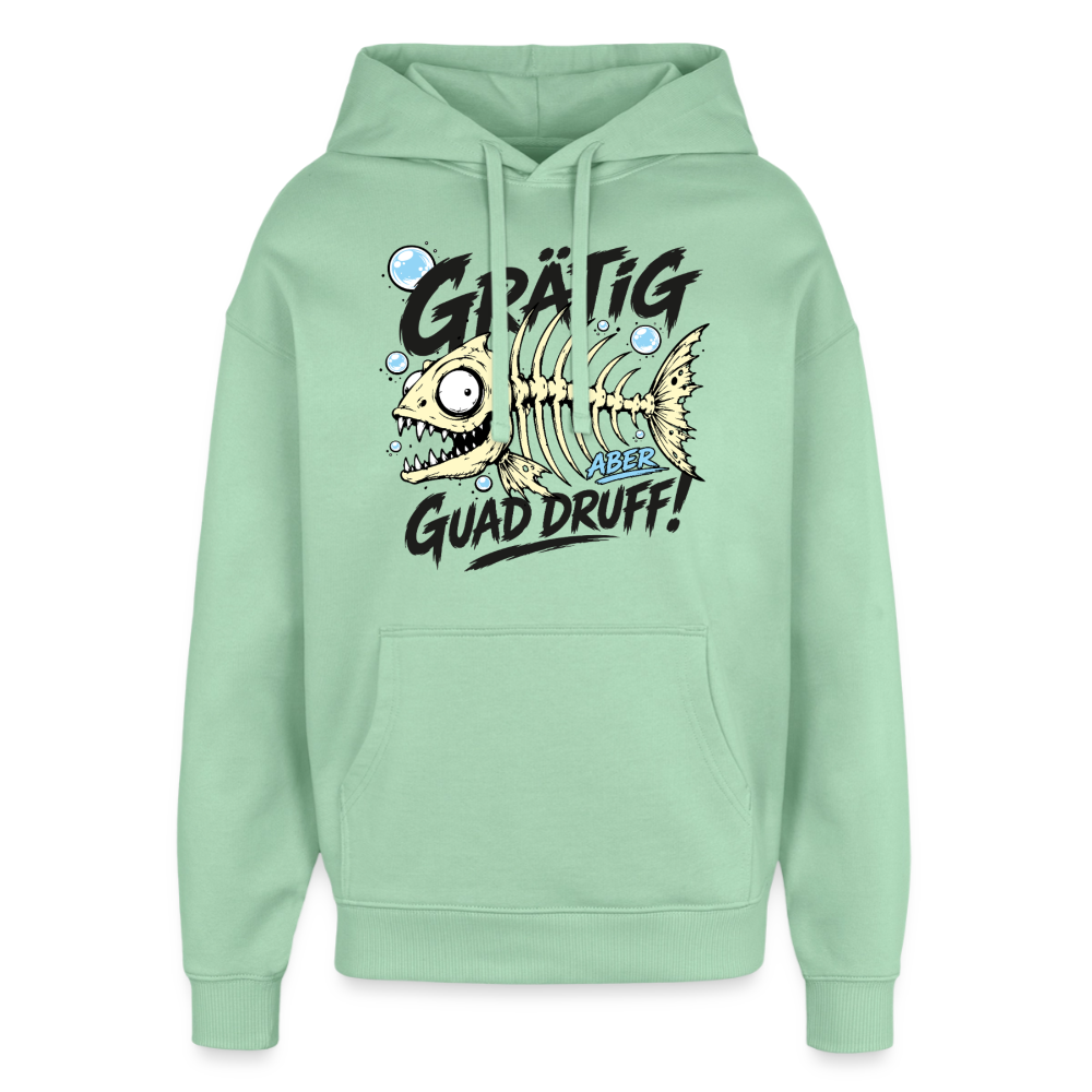 Fischskelett Grätig Design – Oversized Unisex Hoodie - Nebeljade
